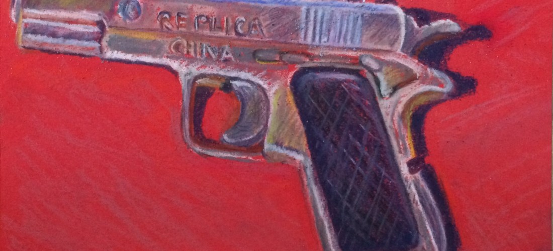 Study for American Still Life, Replica, pastel, 4.75″ x 2.75″, 2016, Copyright Hilary Zaloom