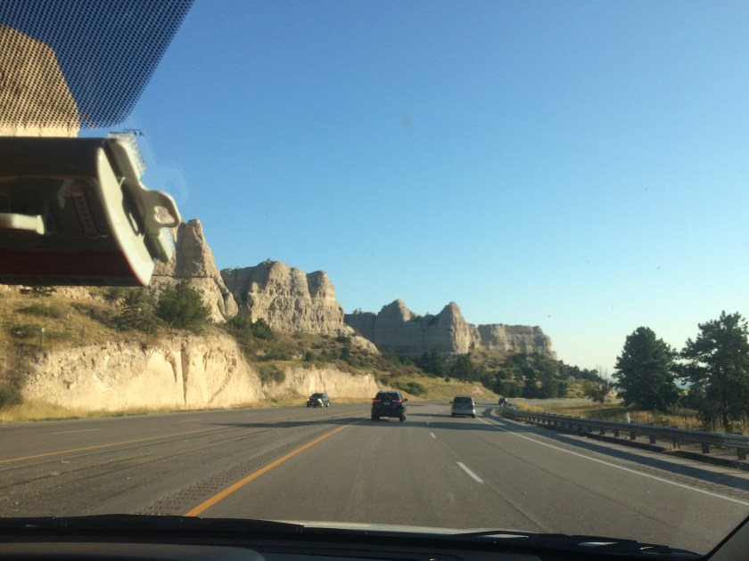 My first view of whatever these rock formations are called, on our way to Mitchell.