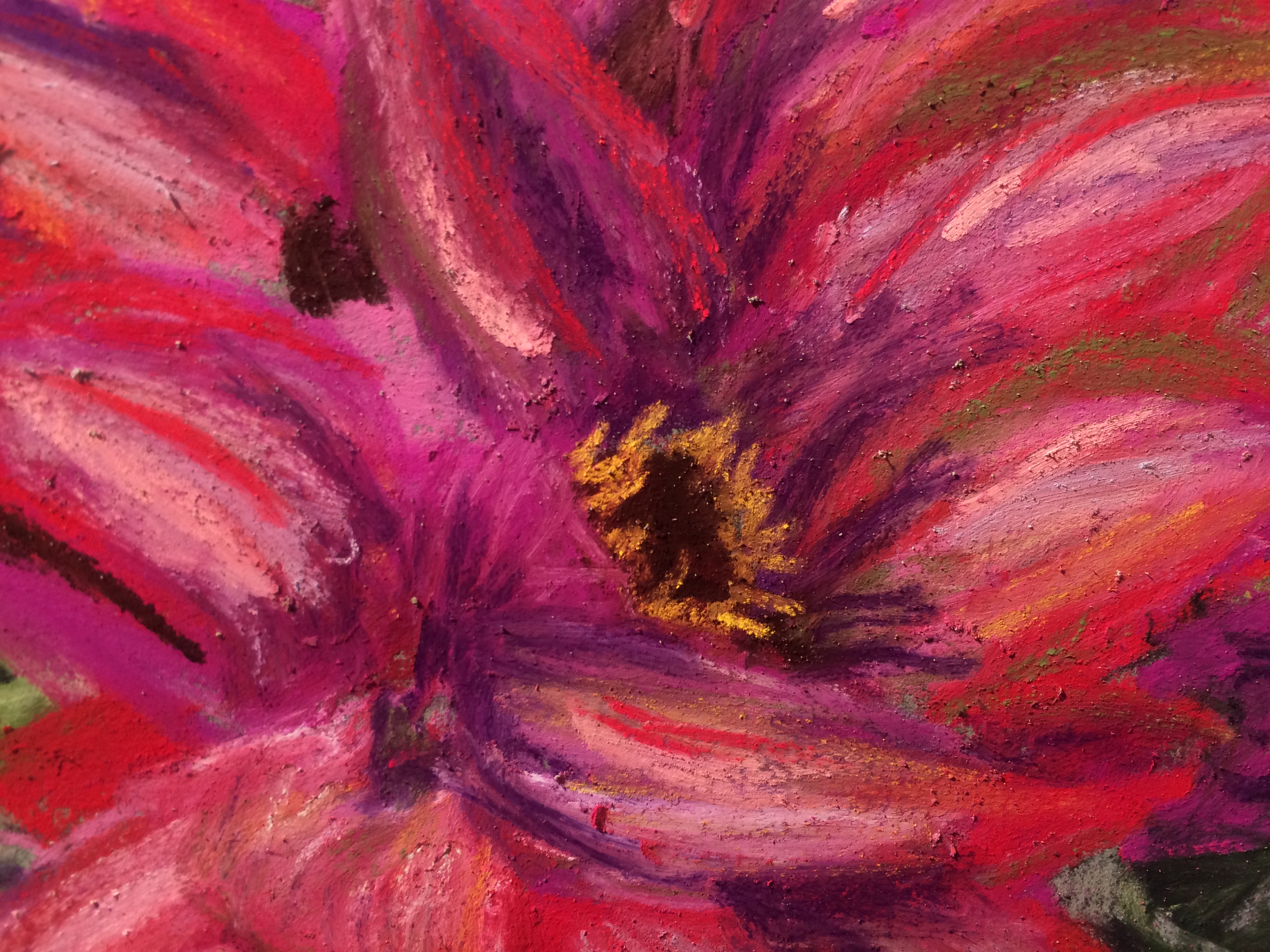 Self-Portrait detail, Missy's flowers, Copyright Hilary Zaloom 2017